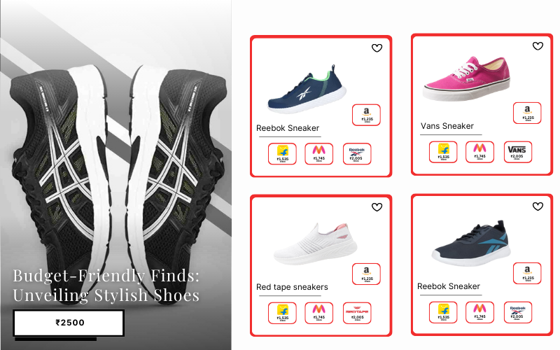 "Discover affordable footwear options under ₹2500 at ShoeDealFinder.